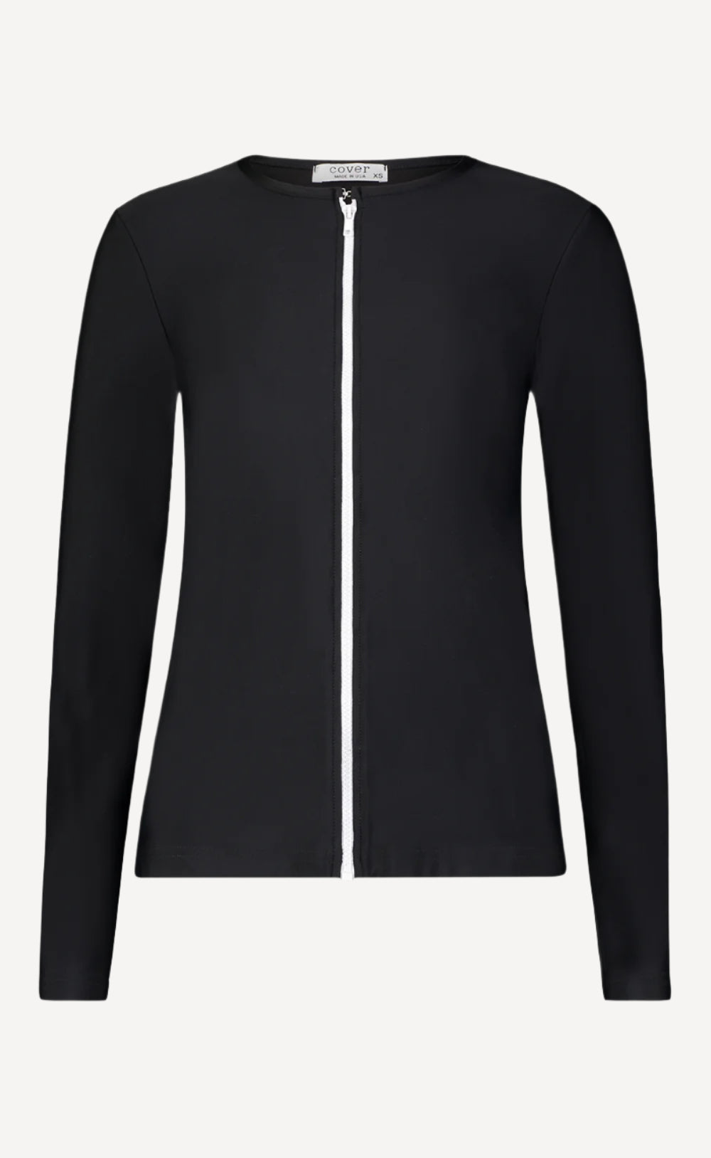 Long-Sleeved Front Zip Swim Cardigan - Cover
