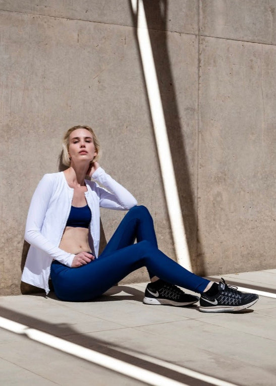 Long-Sleeved Front Zip Swim Cardigan - Cover