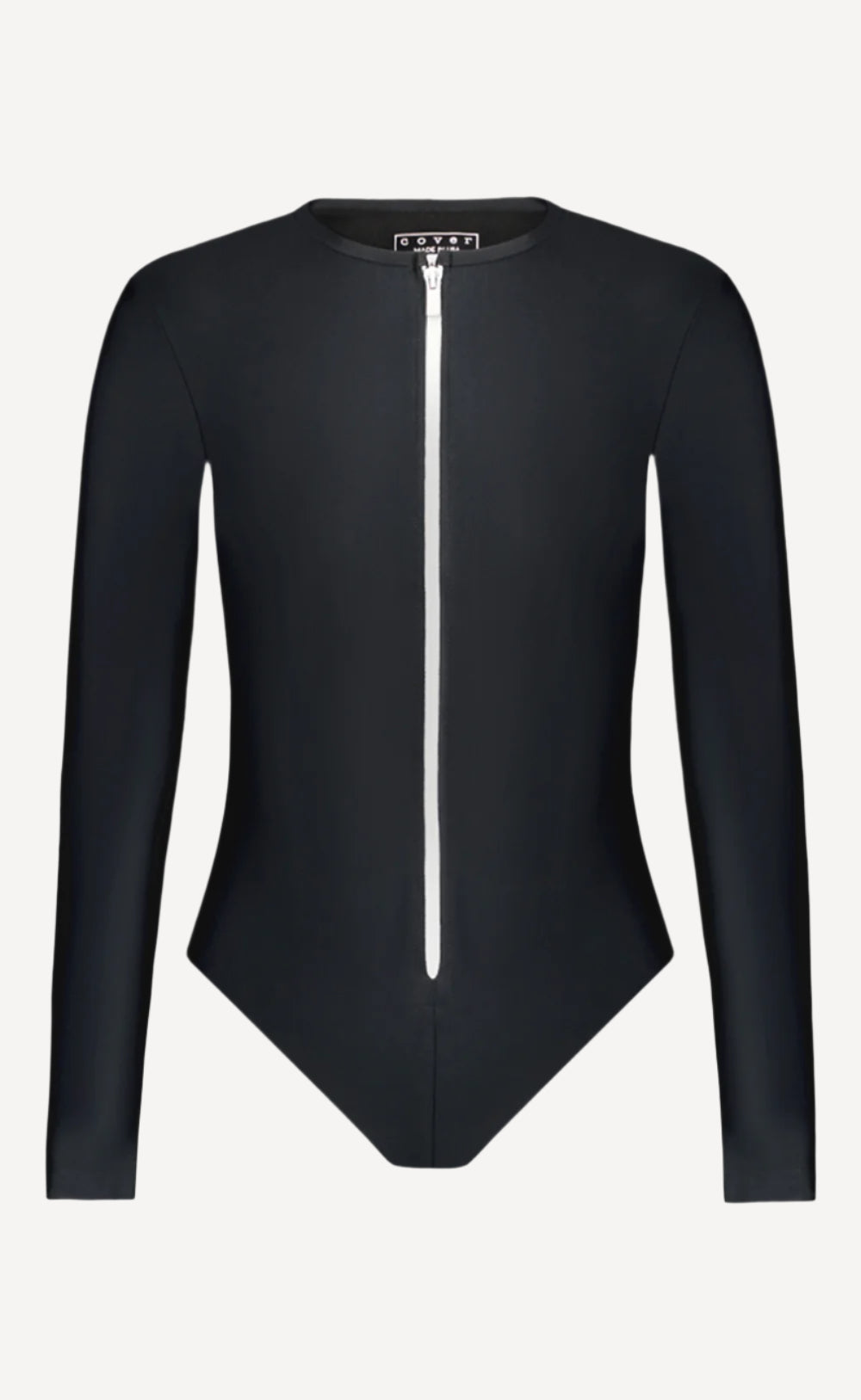 Long-Sleeved Front Zip Swimsuit (Higher Leg/Full Bottom) - Cover