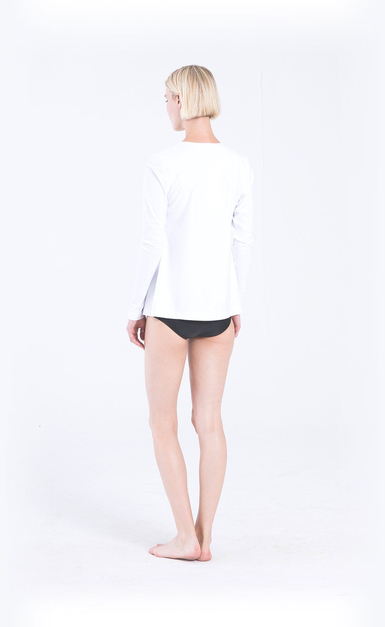 Long-Sleeved Front Zip Swim Cardigan Swim T Cover Clothing