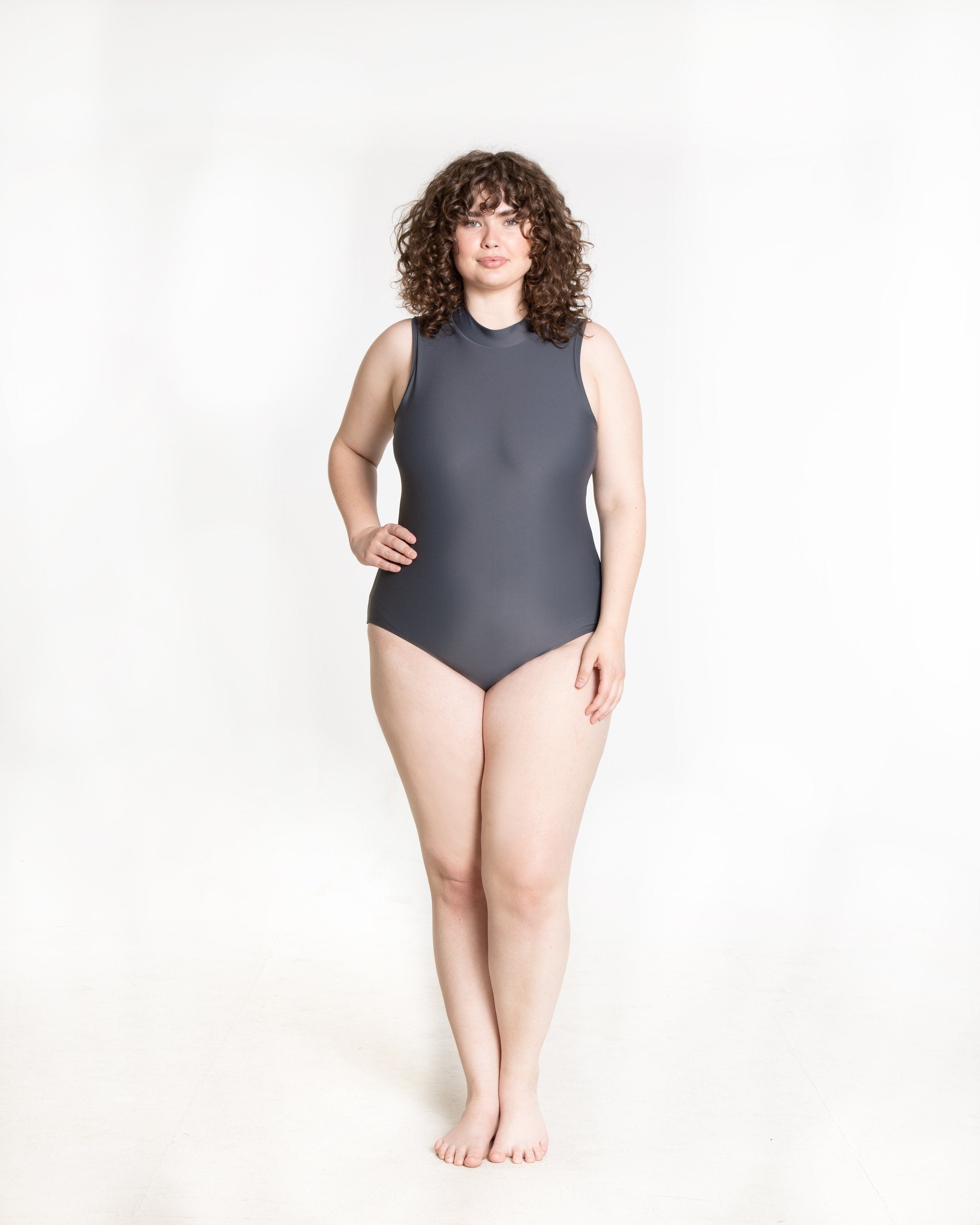 Sleeveless Mock-Neck Swimsuit One-Piece Cover Clothing