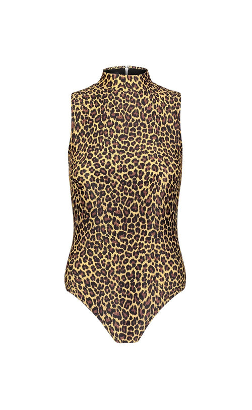 Sleeveless Mock-Neck Swimsuit One-Piece Cover Clothing 