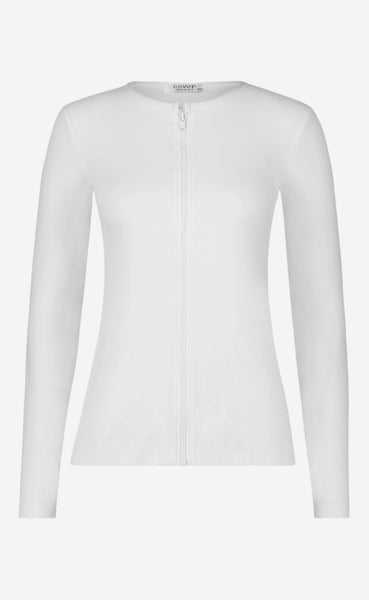 Long-Sleeved Front Zip Swim Cardigan