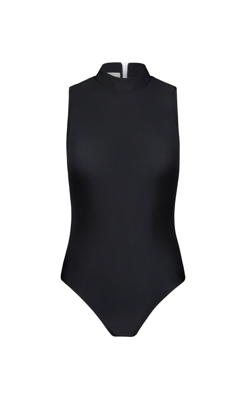 Sleeveless Mock-Neck Swimsuit One-Piece Cover Clothing 