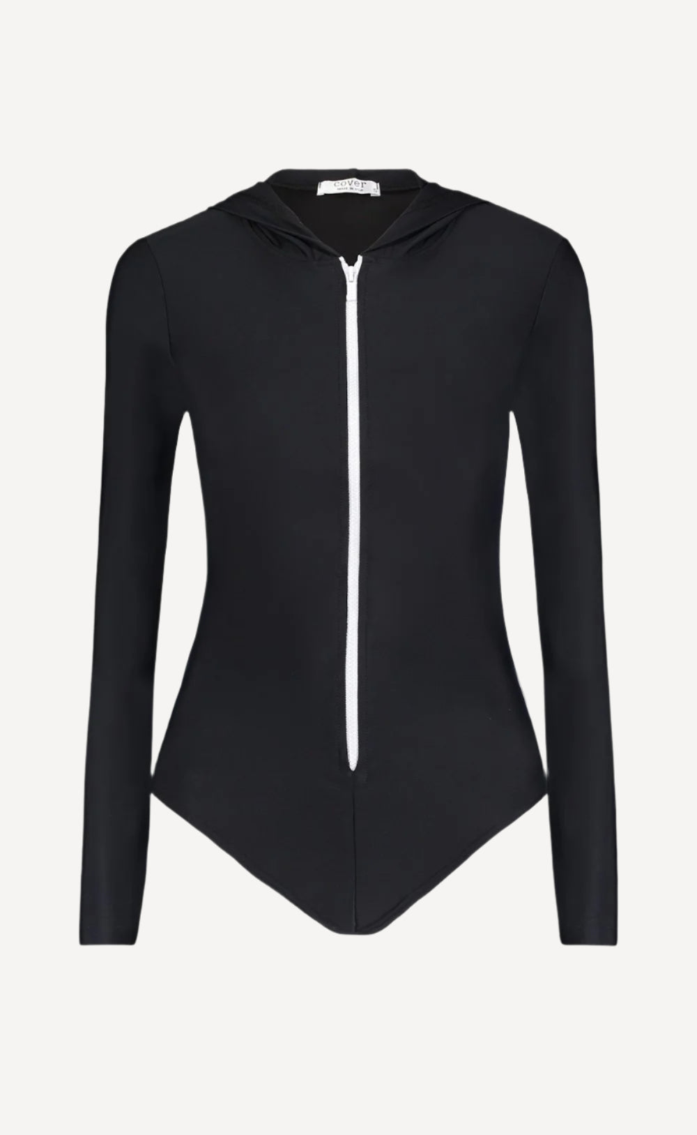 Long-Sleeved Hooded Front-Zip Swimsuit One-Piece Cover Clothing 