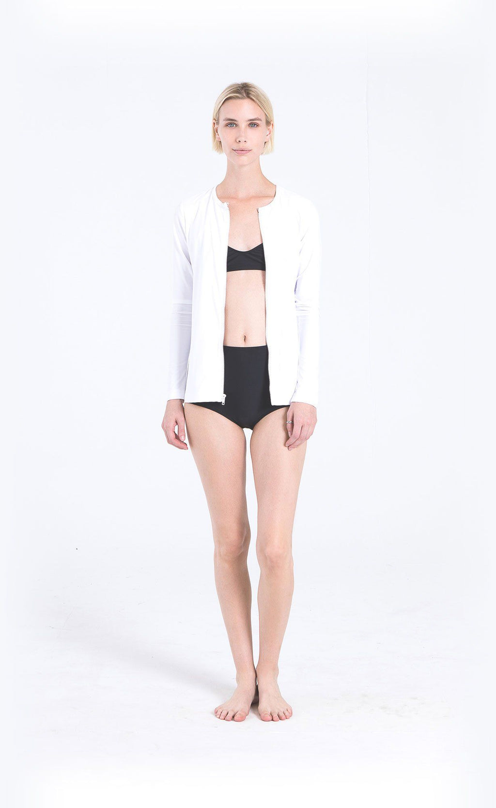 Long-Sleeved Front Zip Swimsuit – Cover