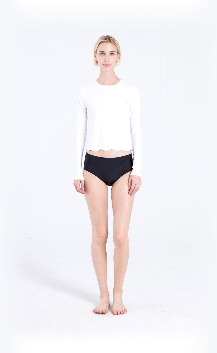 Scallop Cut Swim T-Shirt Swim T Cover Clothing 