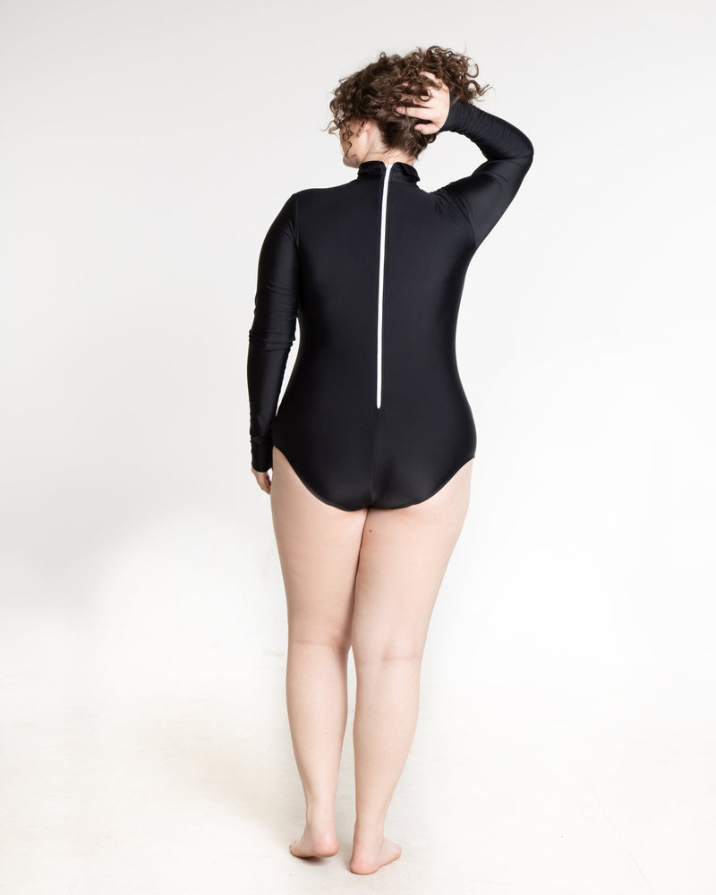 Long-Sleeved High-Neck Swimsuit One-Piece Cover Clothing 